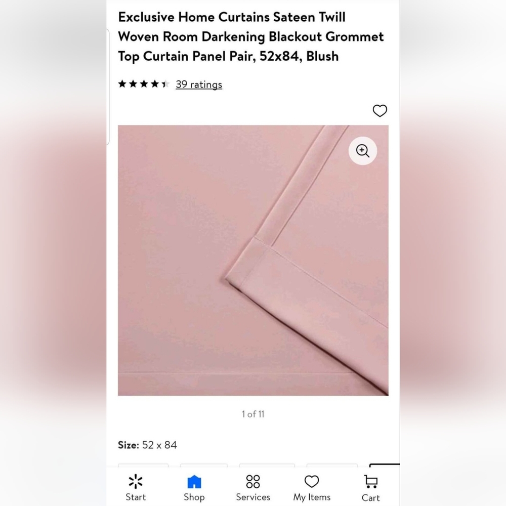 Sateen Blush Curtain Panels